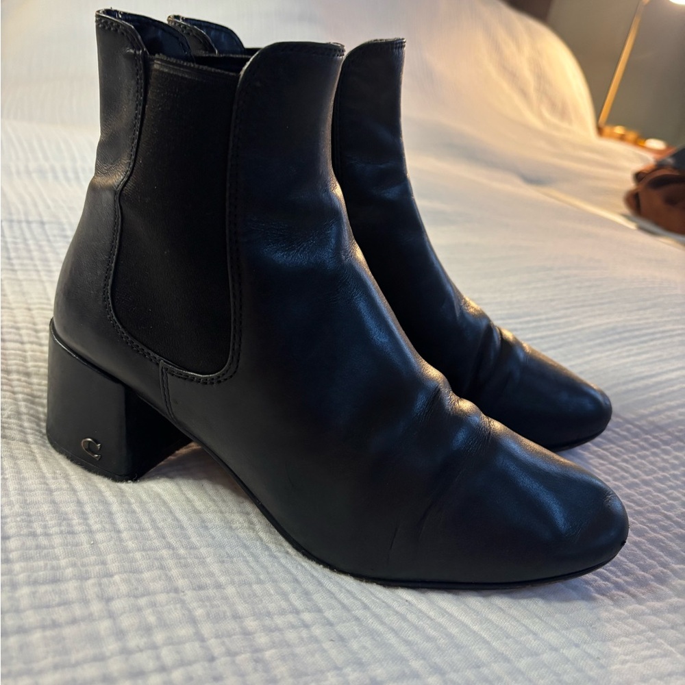 Coach Black Leather Ankle Booties